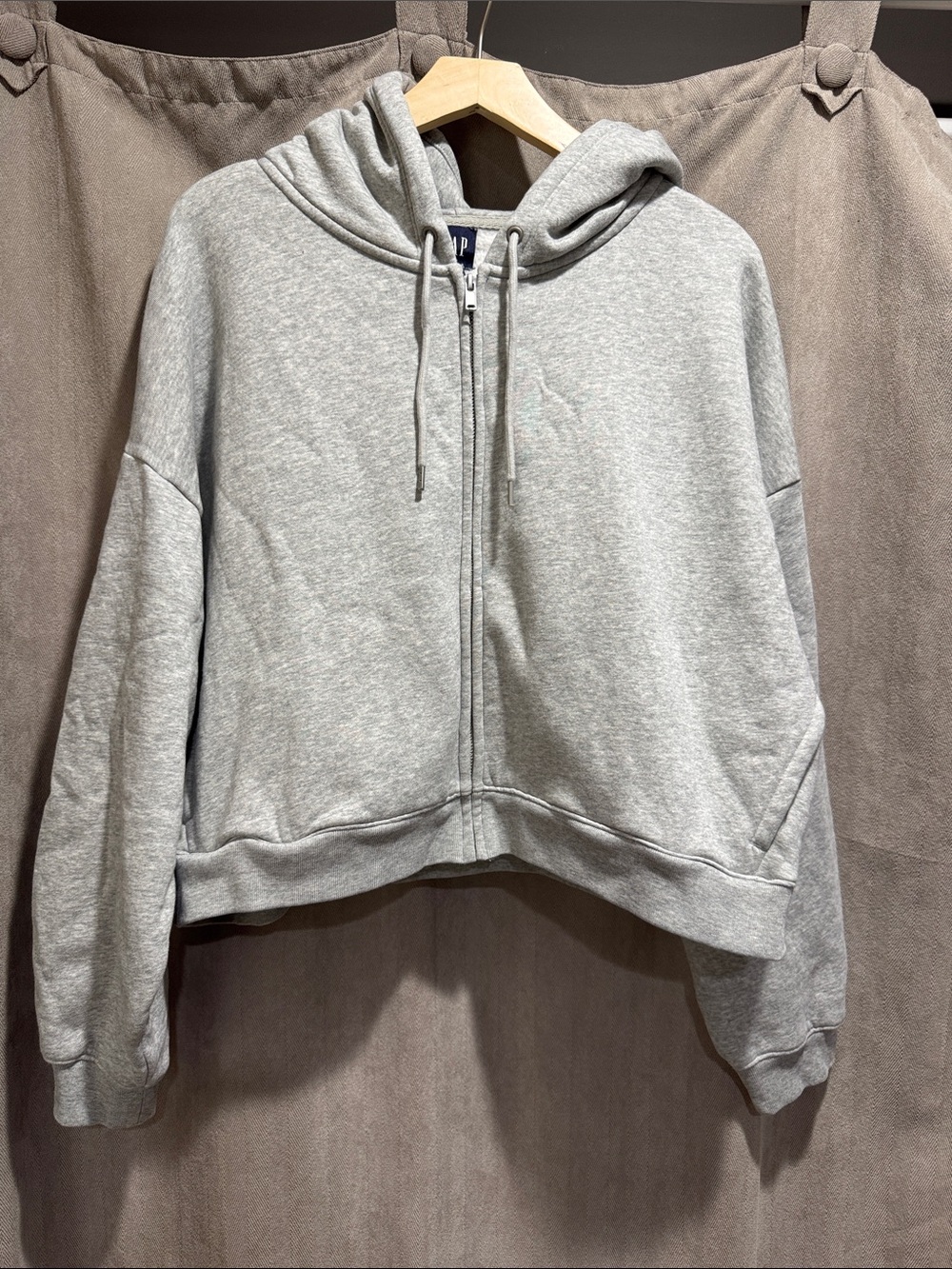 GAP Heather Gray Full-Zip Hoodie with Hood